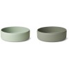 Set van 2 siliconen kommetjes - Damina bowl 2-pack pale dusty mint/ faune green mix 